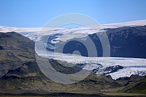 View of the Sólheimajökull glacier, Iceland