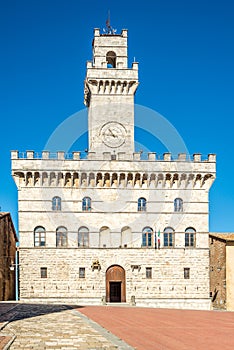 View a t the building of Town hall in Montepulciano, Italy