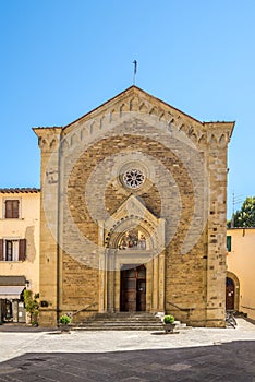 View a t the Church of Saint Michele and Adriano in the streets of Arezzo, Italy