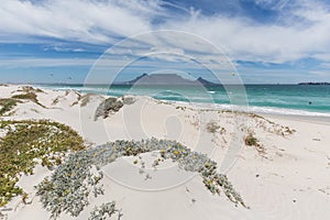 View of Table Mountain from Blouberg in Cape Town