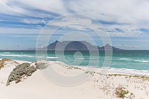 View of Table Mountain from Blouberg in Cape Town