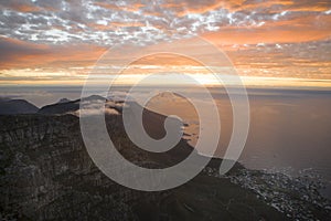 View from Table Mountain at sunset