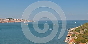 View on Tagus river from Boca de Vento lookout hill, Almada photo