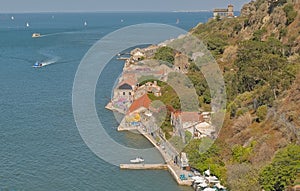 View on Tagus river from Boca de Vento lookout hill, Almada photo