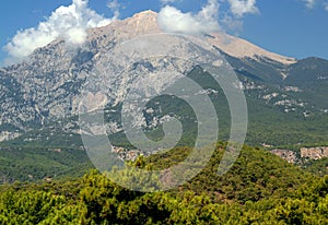 View of TahtalÃÂ± mountain near the town of Kemer, Antalya region, Turkey photo