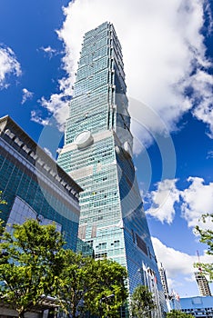 View of Taipei 101 skyscrapers in Taipei, Taiwan.