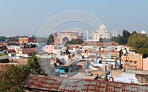 View of Taj Mahal from the roof of Taj Ganj