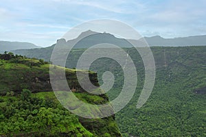 View of Takmak point from Sudhagad Fort, Raigad, Maharashtra photo
