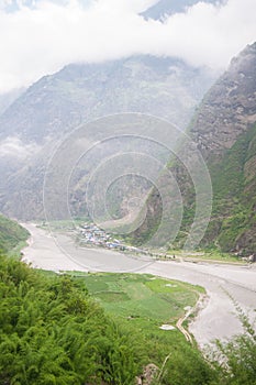 View of Tal, Annapurna Trail, Nepal