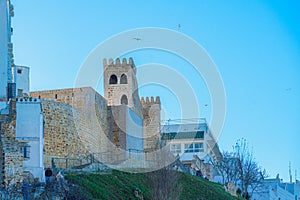 View of Tanger city walls in the Medina, Morocco