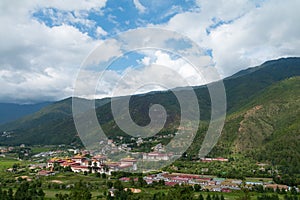 View of Tashichoe Dzong, Thimbu, Bhutan