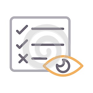 View tasklist thin color line vector icon