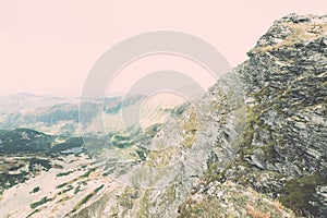 View of Tatra Mountains in Slovakia - vintage effect