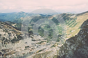 View of Tatra Mountains in Slovakia - vintage effect