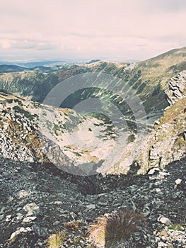 View of Tatra Mountains in Slovakia - vintage effect