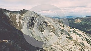 View of Tatra Mountains in Slovakia - vintage effect