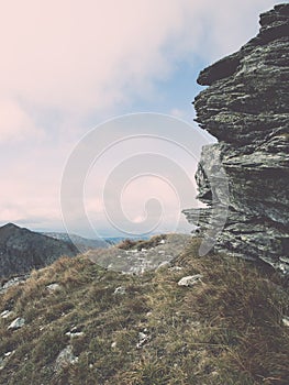 Pohľad na Tatry na Slovensku - vintage efekt