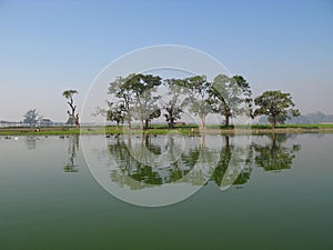 The view of Taungthaman Lake, Amarapura