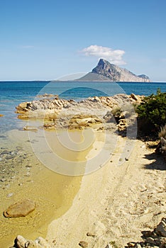 View of Tavolara island from Sardinia.