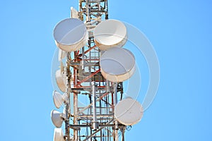 Detail of a telecommunications tower