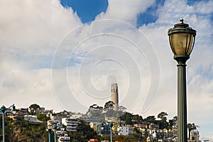 View of Telegraph Hill Neighborhood San Francisco CA USA