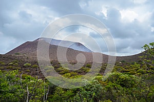 View of Telica red volcano in Nicaragua after trekking