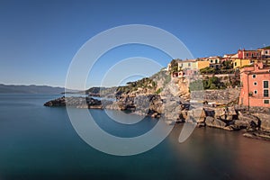 View of Tellaro, La Spezia province, near Cinque Terre, Italy.