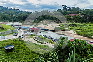 View of Tembeling river in Kuala Tahan village, Taman Negara national park, Malays