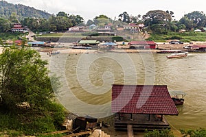 View of Tembeling river in Kuala Tahan village, Taman Negara national park, Malays