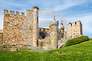 View at the Templar Castle, built in the 12th century in Ponferrada - Spain