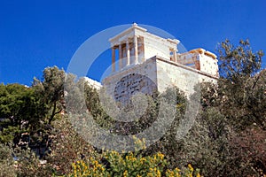 View of the temple of Athena Niki in Athens, Greece photo