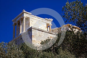 View of the temple of Athena Niki in Athens, Greece. photo