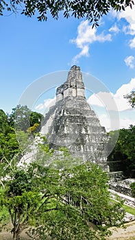 View of Temple No. 1t, Tikal, UNESCO World Heritage Site, Tikal National Park, Peten, Guatemala