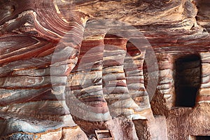 View of the temple premises from the inside in Petra, Jordan.