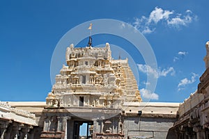 View of the Temple tower of Virupaksha temple at Hampi, India