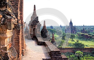 A view at the temples of Bagan in Myanmar