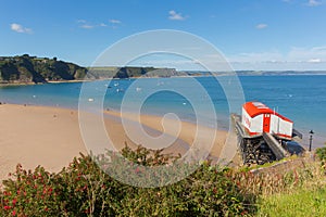 View from Tenby Wales UK of the coast and Carmarthen Bay in summer