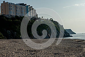 View from Tenby Wales UK hotels from south side of beach