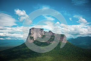 View of Tepui Autana, located in Amazonas State, Venezuela