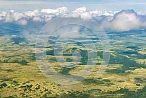 View on Tepui/Tepuy in La Gran Sabana from the Plane Flying over it, Venezuela photo