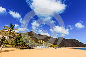 view on Teresitas beach near Santa Cruz de Tenerife on Canary islands, Spain.