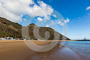 view on Teresitas beach near Santa Cruz de Tenerife on Canary islands, Spain.