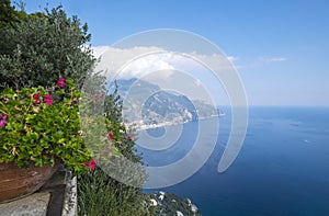 View from Terrace of Infinity in Villa Cimbrone Gardens photo