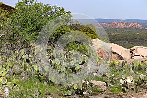 View of the Texas Hill Country from the Enchanted Rock State Park, Texas