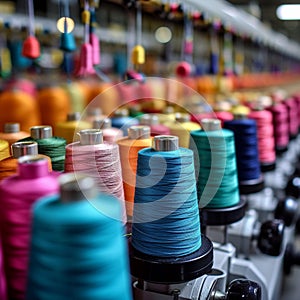 view Textile cloth factory industry embroidery machine, knitting, spinning, sewing thread