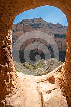 View from th monolithic church Abuna Yemata Guh in Tigray Region, Ethiopia