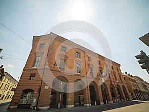 The view of a theather of the city of Ferrara in Italy