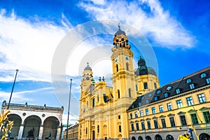 View on Theatiner Church of St. Cajetan in Munich, Germany