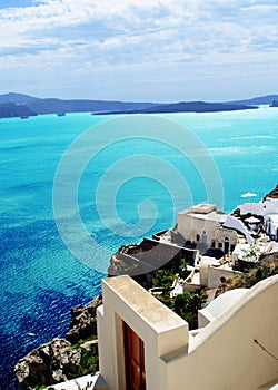 View From Thera Santorini Oia Heaven Island Greece