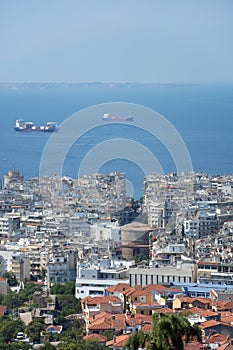 View of Thessaloniki city from district Ano Poli photo